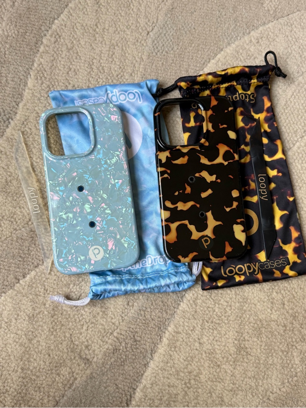 Loopy Case Blue Pearl & Tortoise Shell Phone Cases
